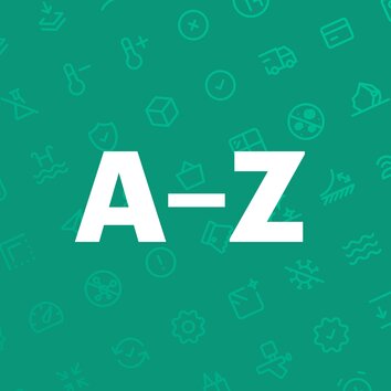 A-Z auf grünem Hintergrund